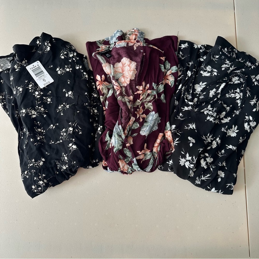 Torrid Workwear Challis Floral Blouses 00X